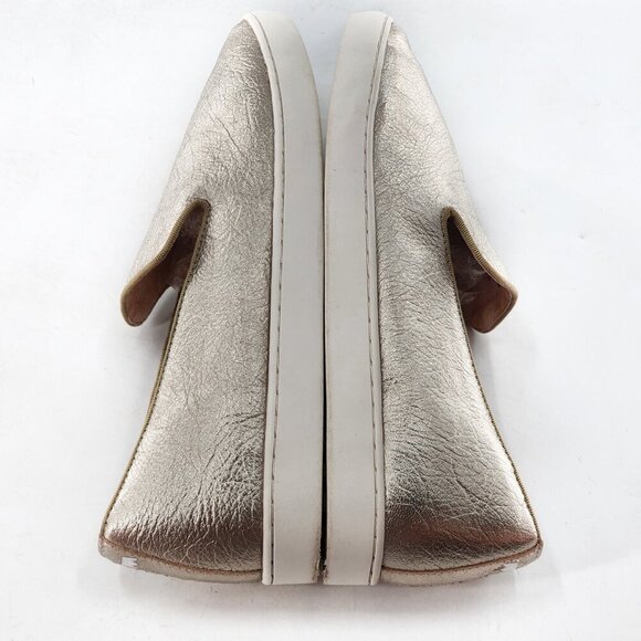 BIRDIES Swift Gold Metallic Leather Slip On Loafer Sneakers - Picture 7 of 9
